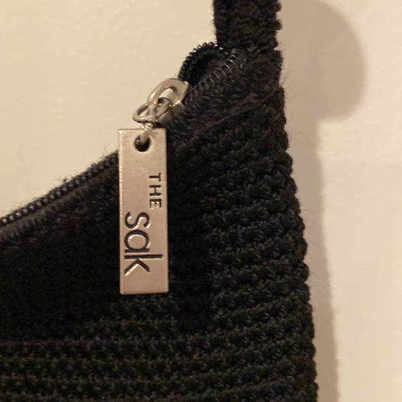 The Sak Black Crocheted Shoulder Bag, Boho, Gently Used Condition, nice size - Picture 6 of 14